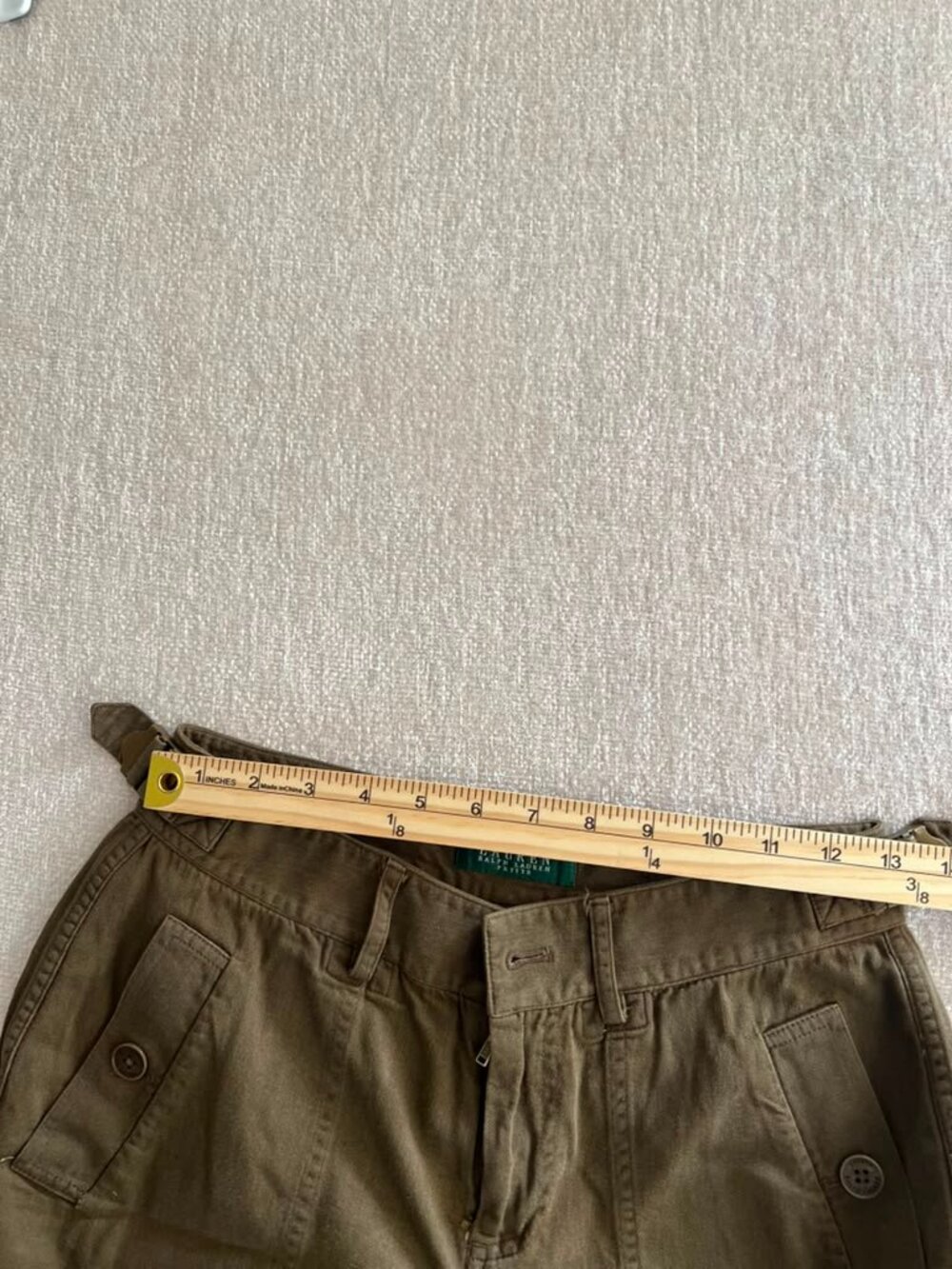 Lauren Ralph Lauren Petite 4P Brown Cargo Pants Women Utility Wide Leg - Picture 6 of 14